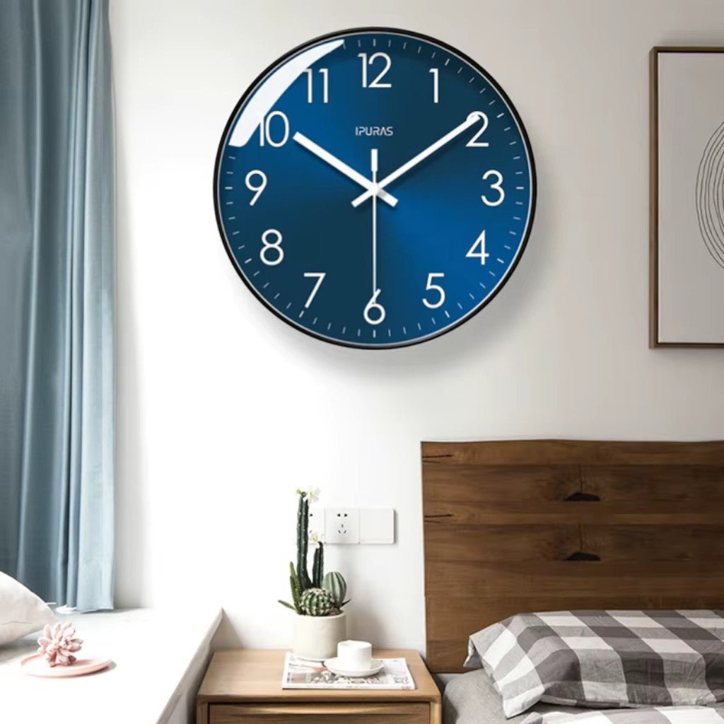 Stellar Blue Silent Quartz Modern Wall Clock