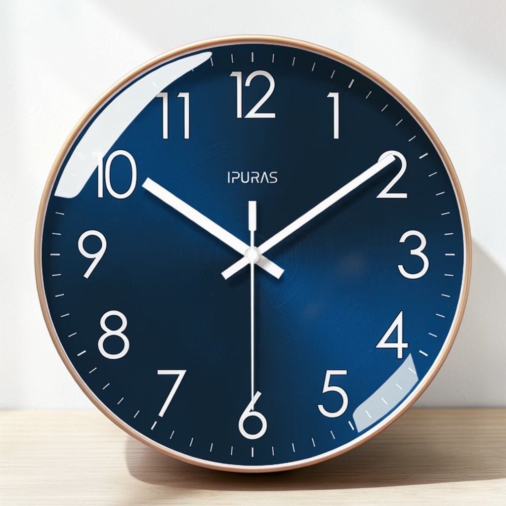 Stellar Blue Silent Quartz Modern Wall Clock