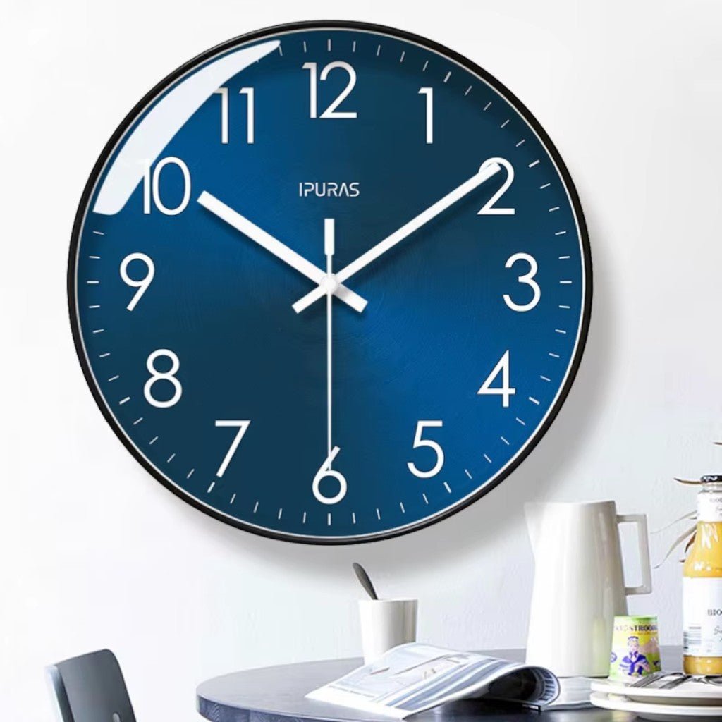 Stellar Blue Silent Quartz Modern Wall Clock