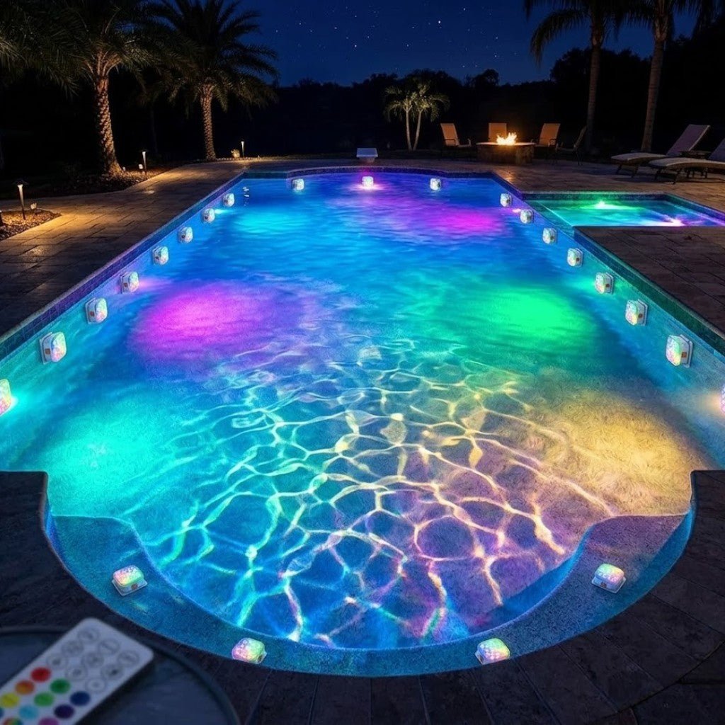 Submersible Pool Light Rechargeable RGB LED with Remote Control
