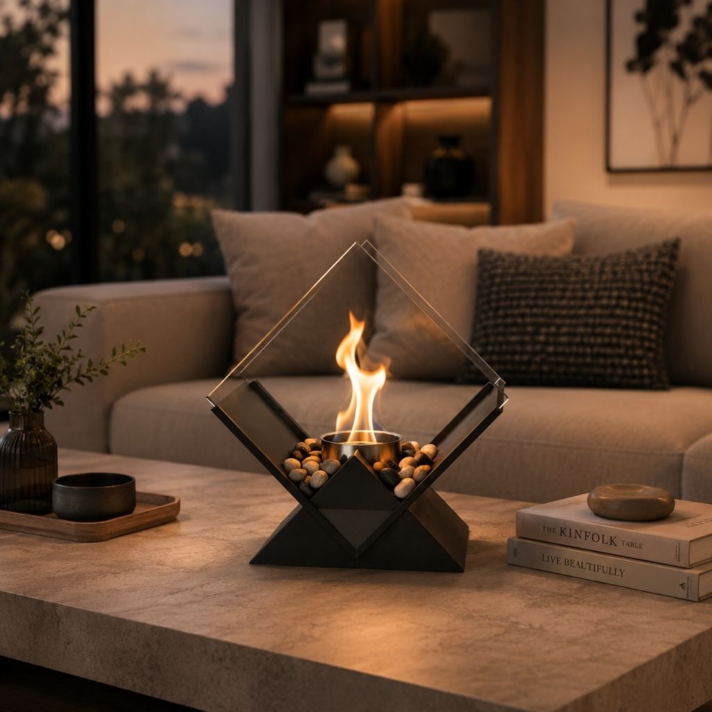 Tabletop Fire Pit Smoke-Free Nordic Glass