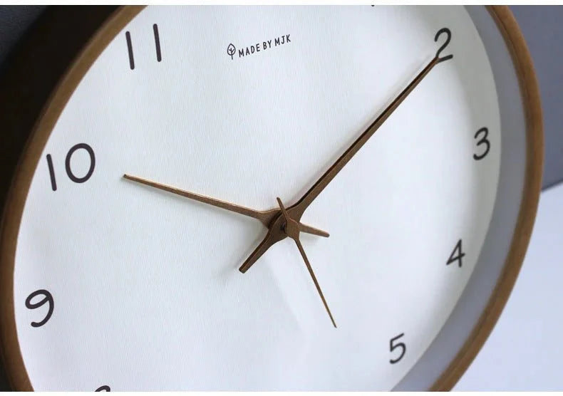 TimelessWood - Solid Wood Analog Wall Clock with Minimalist Design