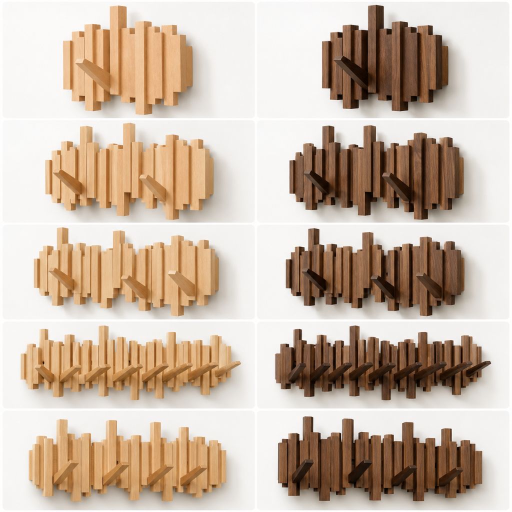 Wall-Mounted Coat Rack | Premium Wood Wall Hooks