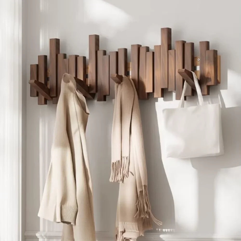 Wall-Mounted Coat Rack | Premium Wood Wall Hooks