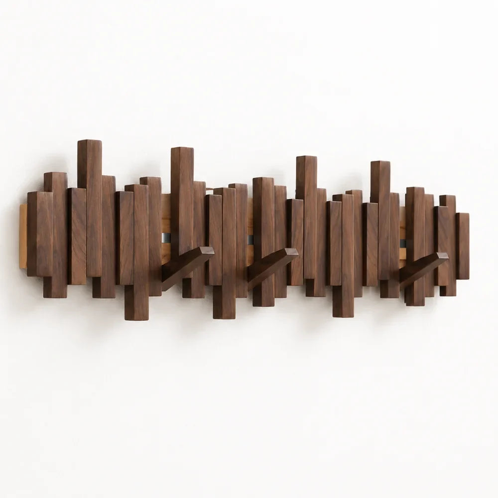 Wall-Mounted Coat Rack | Premium Wood Wall Hooks