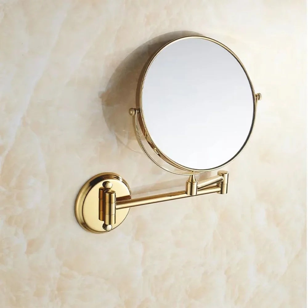 Wall Mounted Double Sided Makeup Mirror – Extending Folding Dual-Arm Bracket