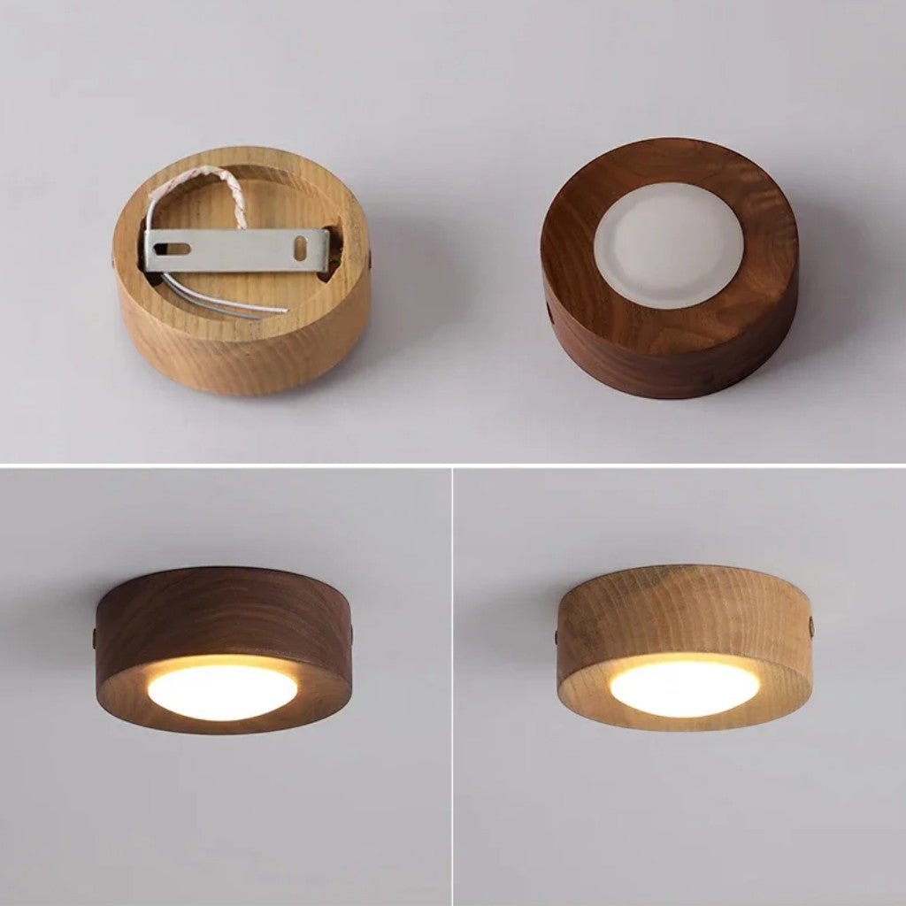 Walnut Wood LED Ceiling Spotlight