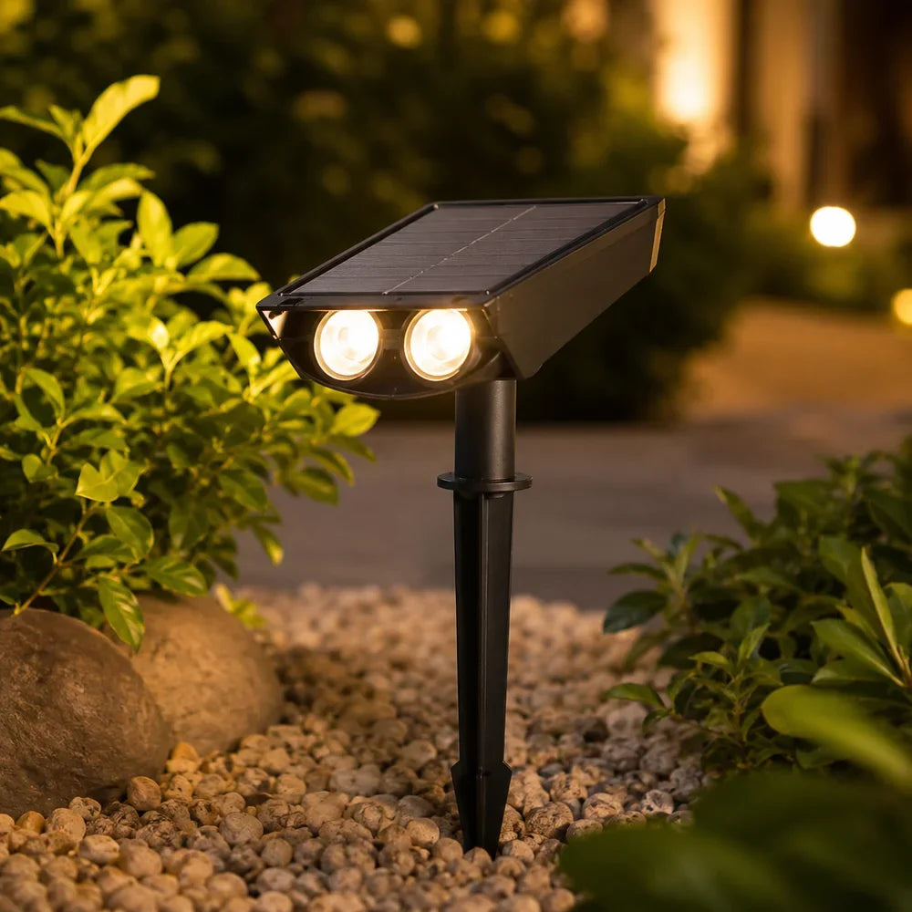 Waterproof LED Solar Spotlight Set - Multi-Zoom Landscape Lighting