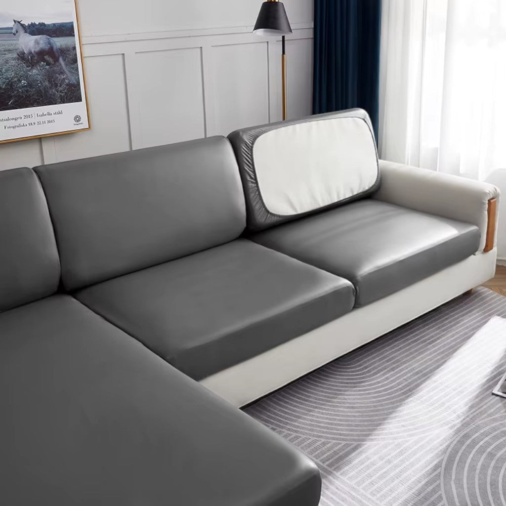 Waterproof PU Leather Sofa Cushion Cover Stretch Non-Slip