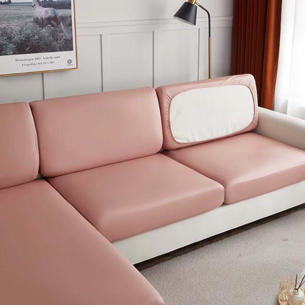 Waterproof PU Leather Sofa Cushion Cover Stretch Non-Slip