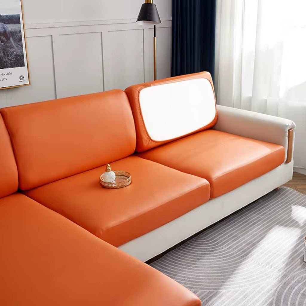 Waterproof PU Leather Sofa Cushion Cover Stretch Non-Slip