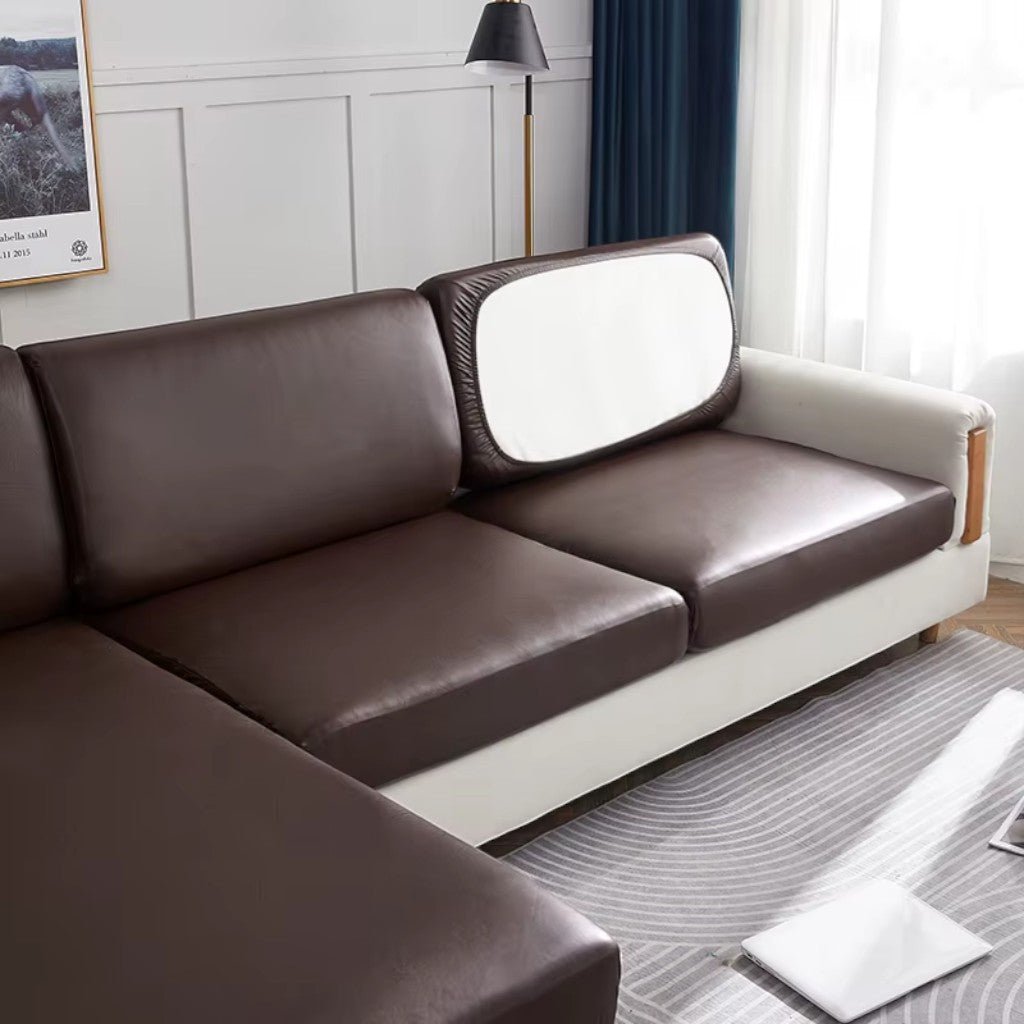 Waterproof PU Leather Sofa Cushion Cover Stretch Non-Slip