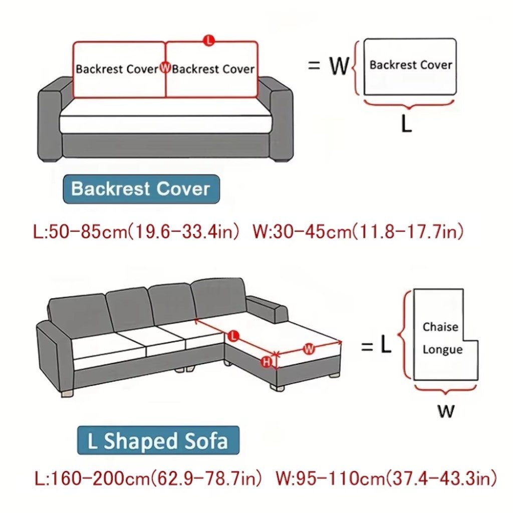 Waterproof Sofa Cushion Cover Stretch Chenille - Non-Slip Elastic Fit
