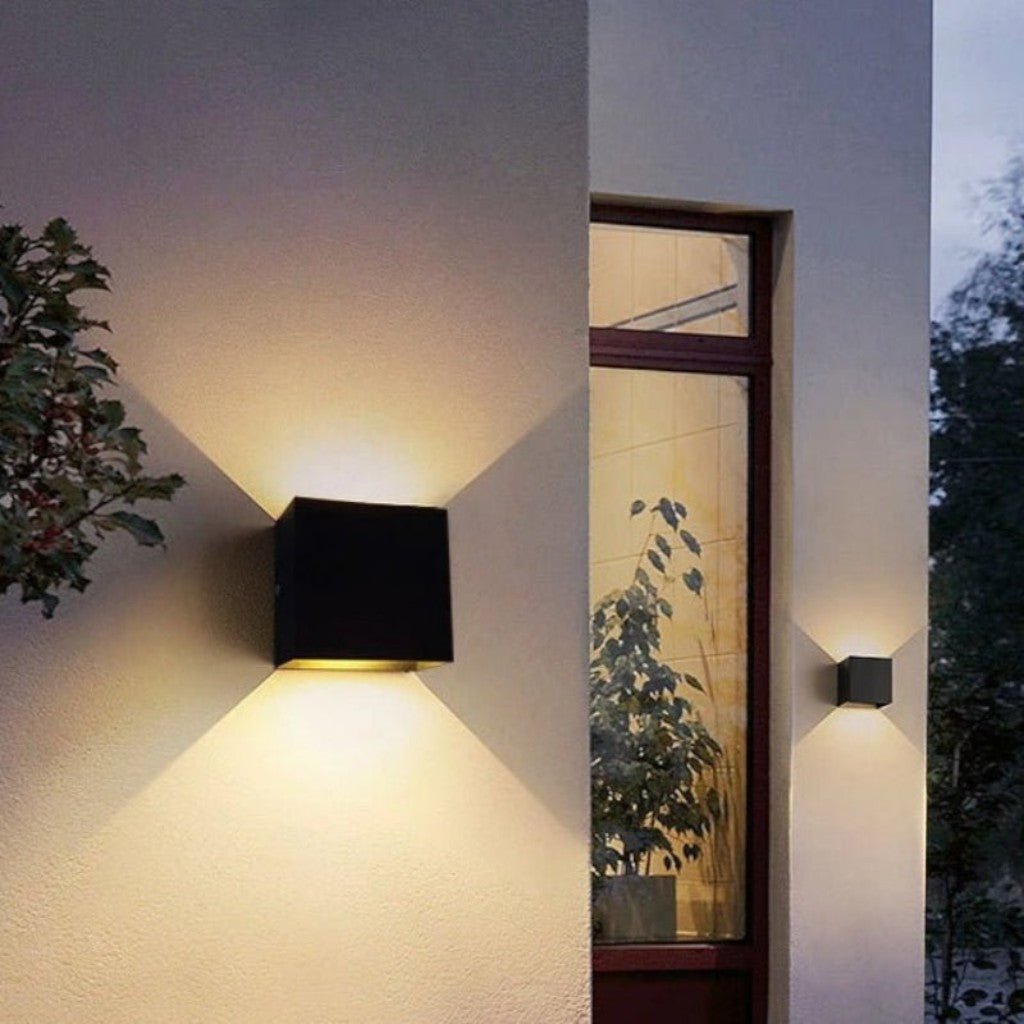 Weatherproof Cube Up Down Wall Light
