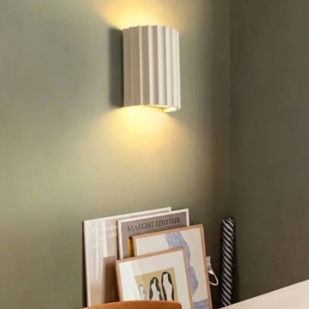 White Nordic Minimalist LED Wall Lamp - Macaron Resin