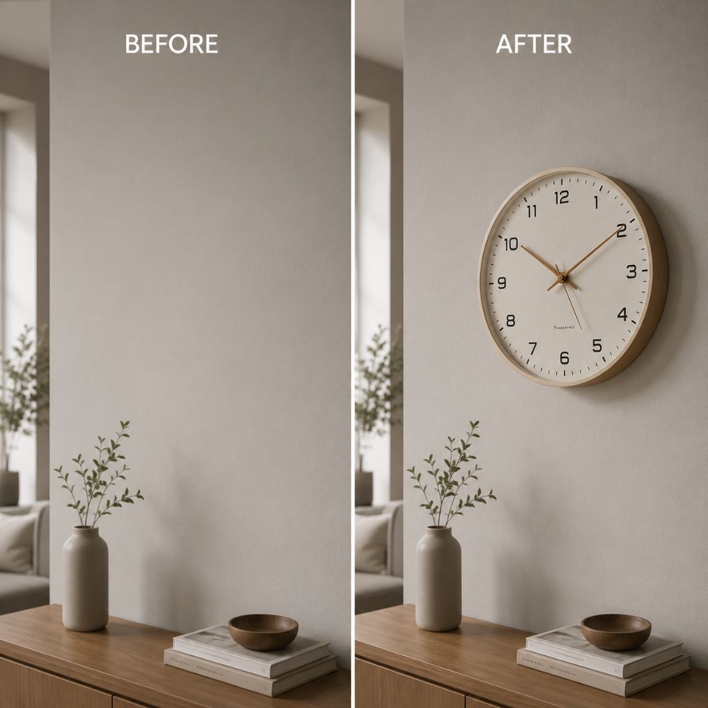 Wooden Wall Clock Scandinavian Minimalist Design