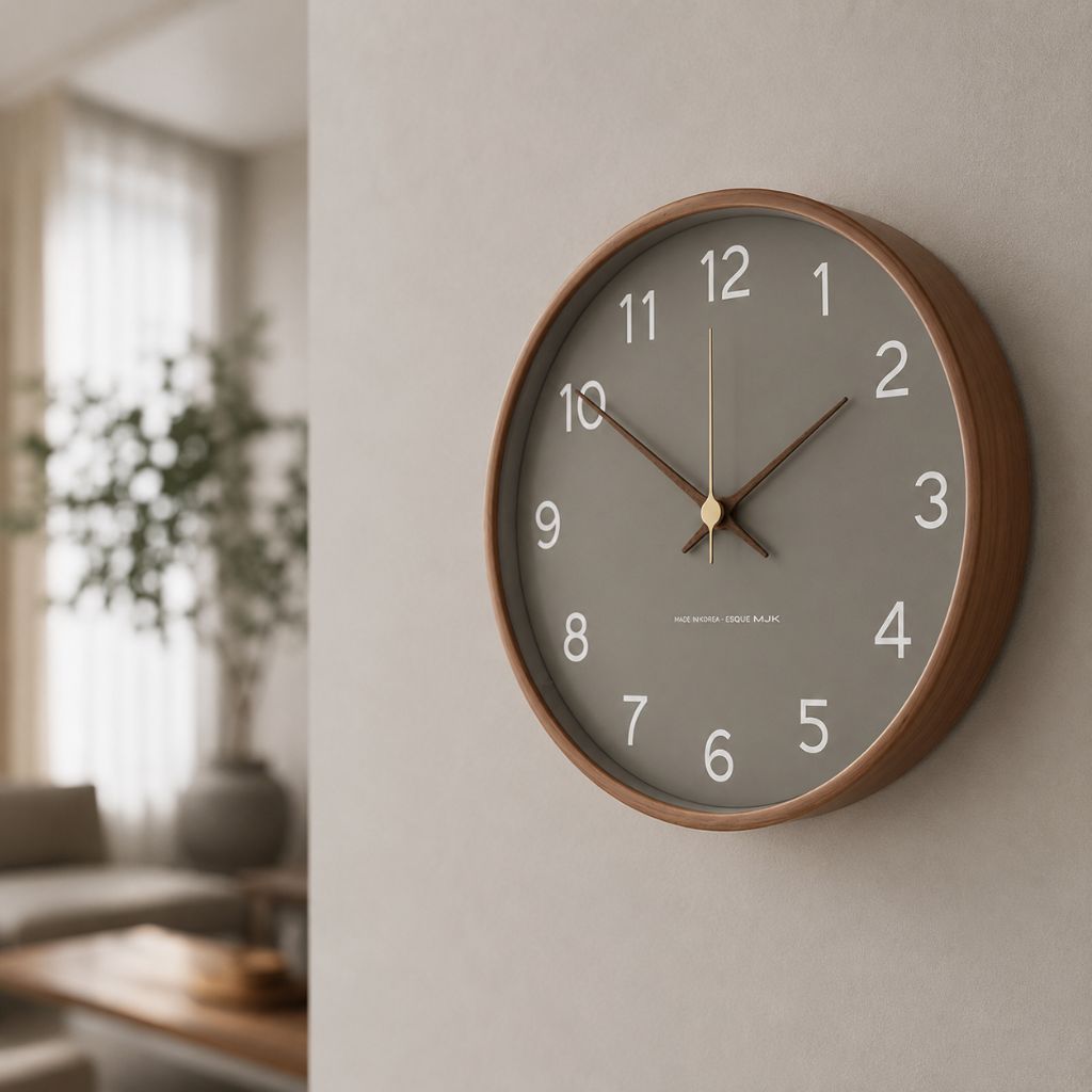 Wooden Wall Clock Scandinavian Minimalist Design