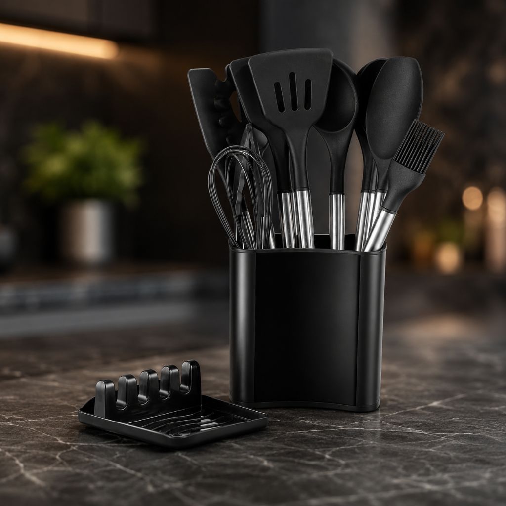 13-Piece Nordic Silicone Kitchen Utensil Set Lattea