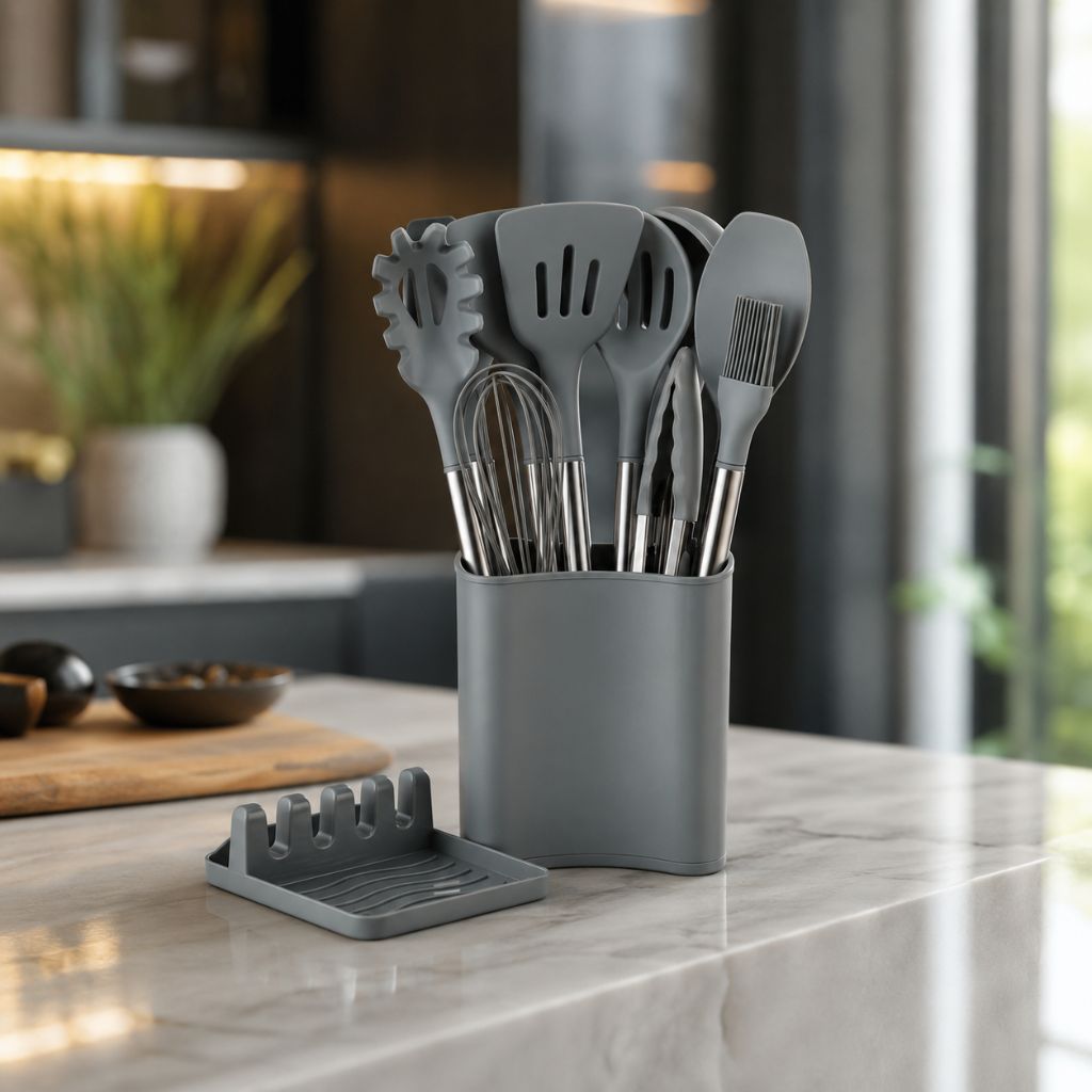 13-Piece Nordic Silicone Kitchen Utensil Set Lattea