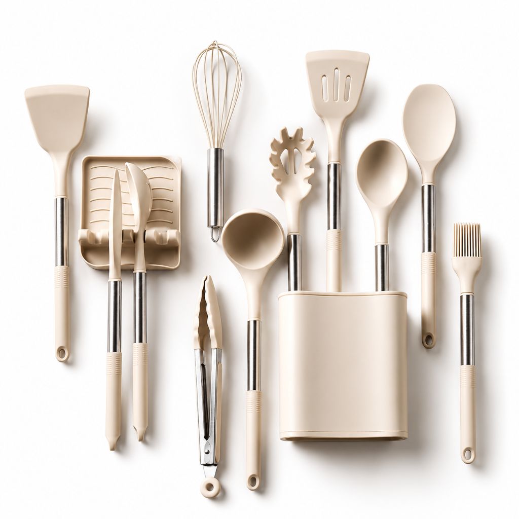 13-Piece Nordic Silicone Kitchen Utensil Set Lattea