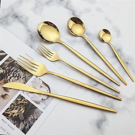 30-Piece Minimalist Cutlery Set - Elegant Stainless Steel Flatware