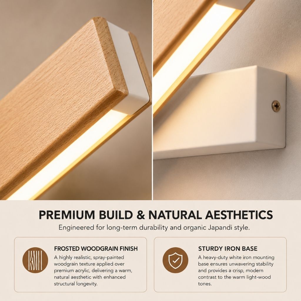 360° Swiveling Wooden Wall Light
