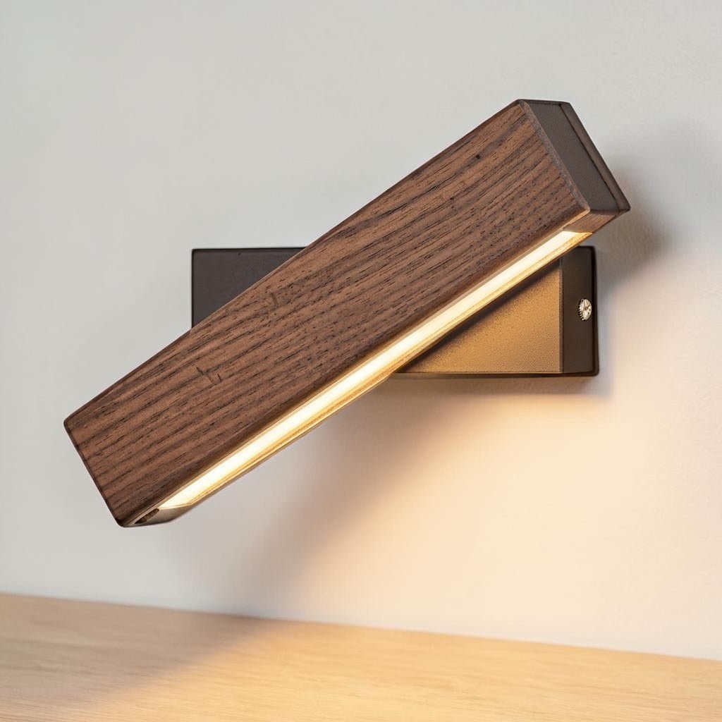 360° Swiveling Wooden Wall Light