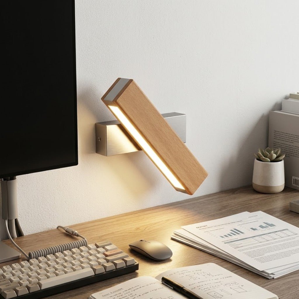 360° Swiveling Wooden Wall Light