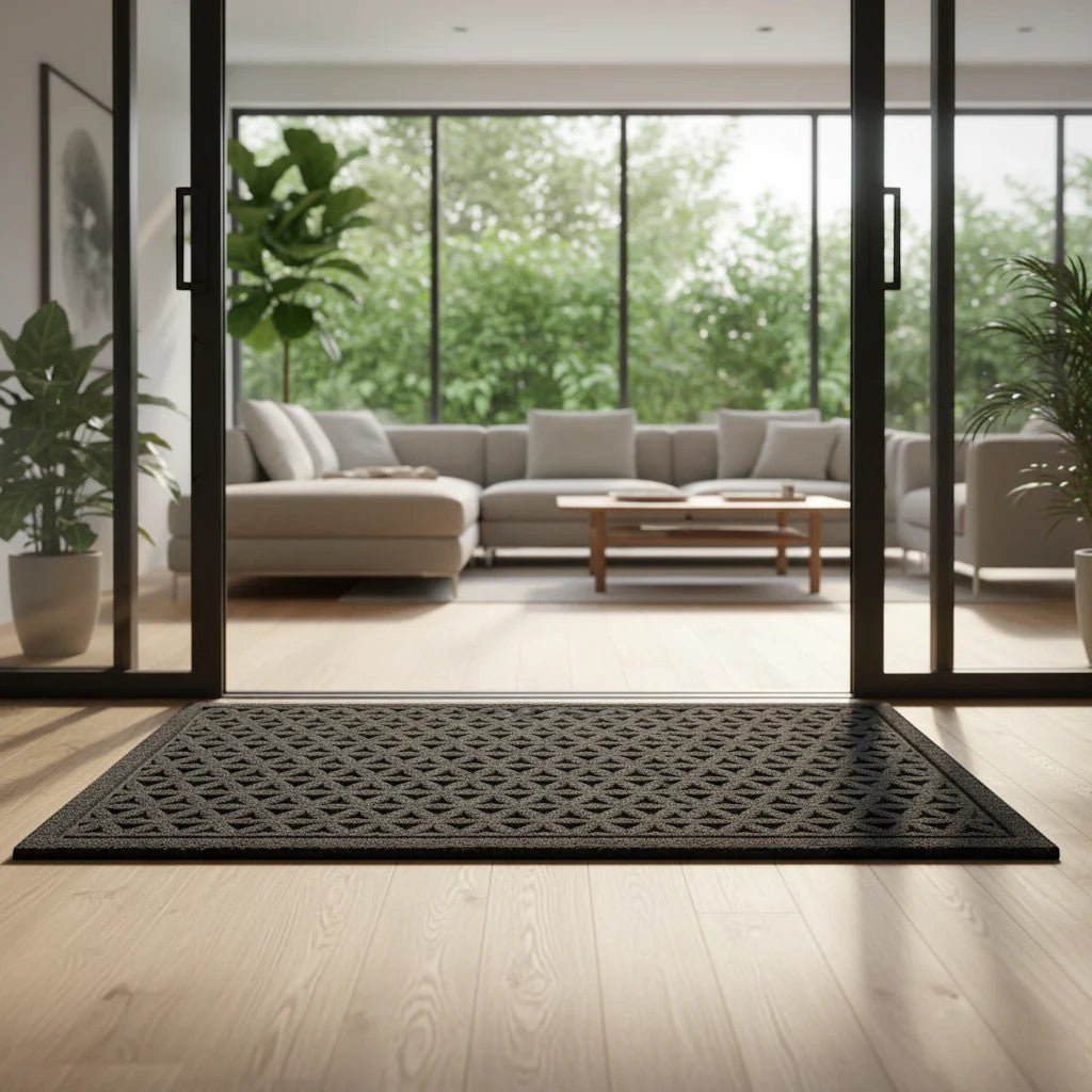 3D Grooved Geometric Doormat Anti-Slip Scraper Entrance Mat