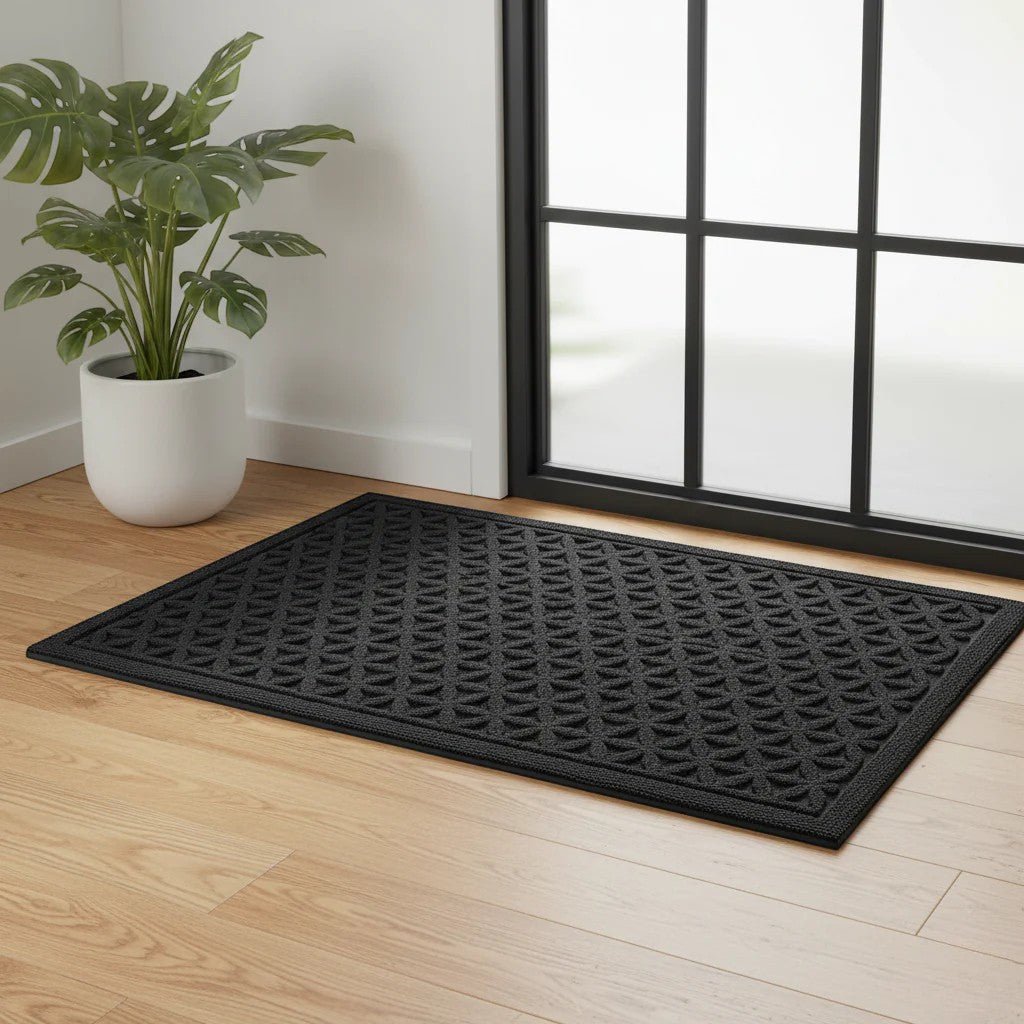 3D Grooved Geometric Doormat Anti-Slip Scraper Entrance Mat