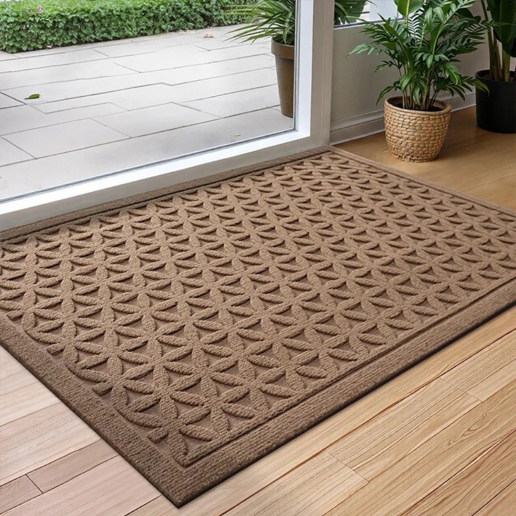3D Grooved Geometric Doormat Anti-Slip Scraper Entrance Mat