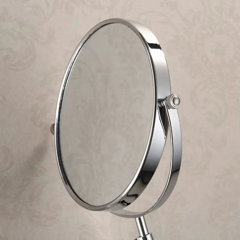3x Magnifying Round Wall Makeup Mirror Double Sided Pantograph Arm