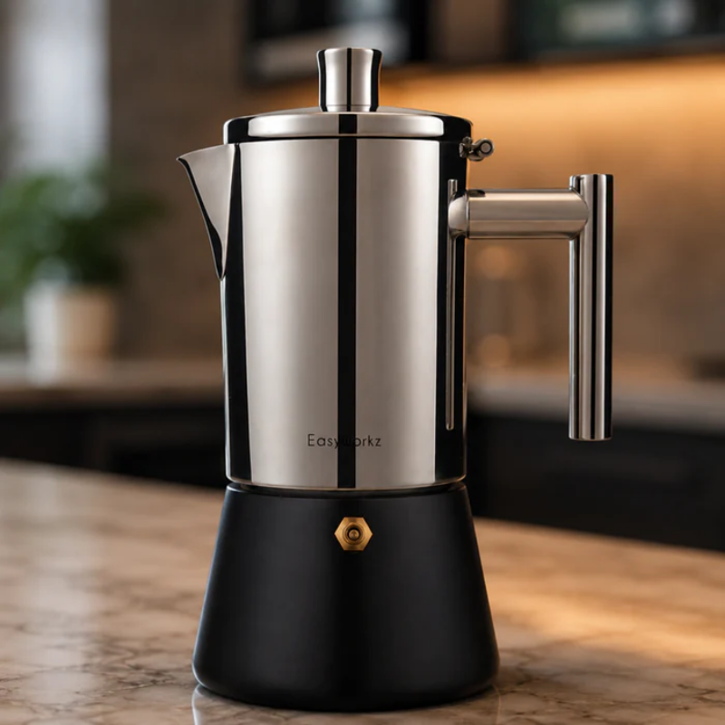Italian Moka Pot - Stainless Steel Design