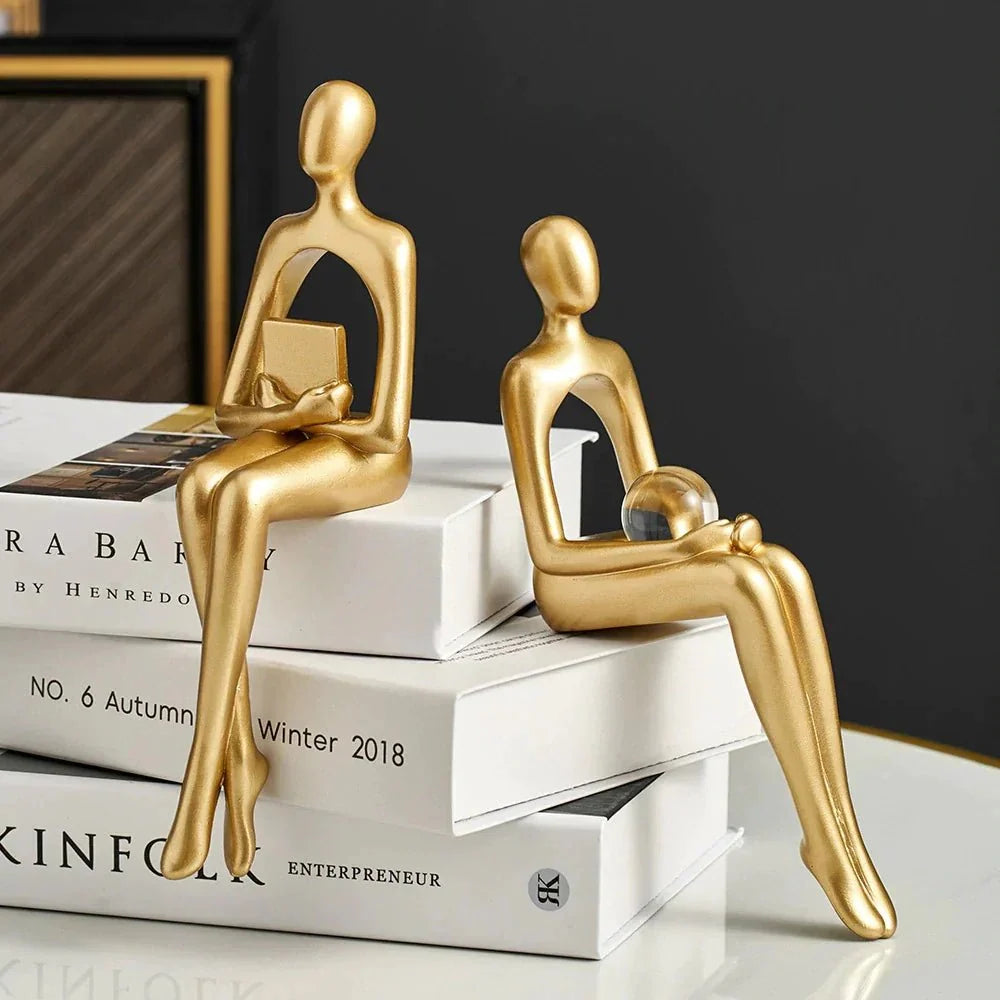 Abstract Bookshelf Figurines