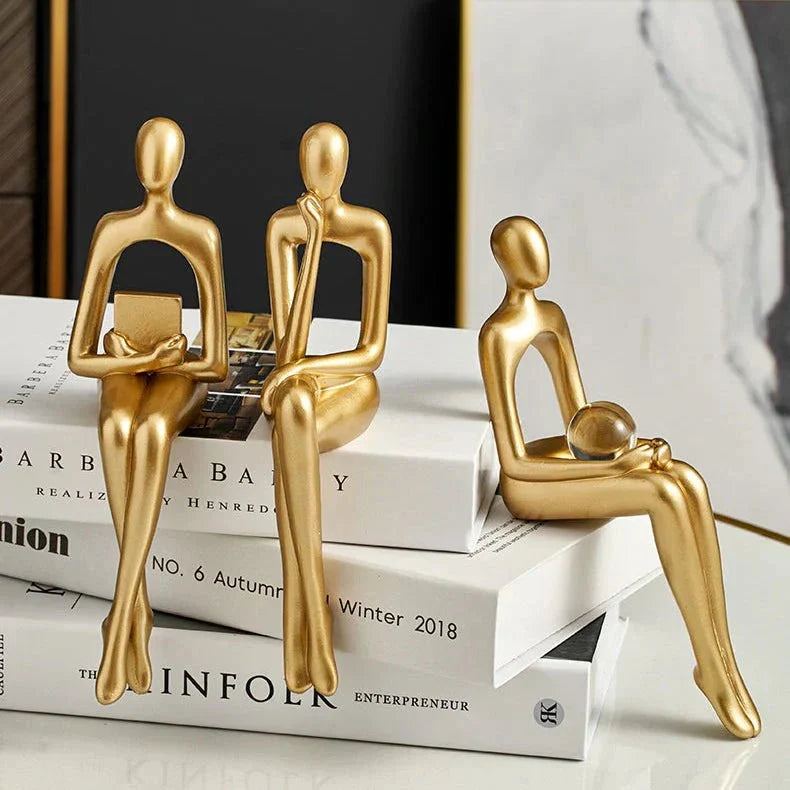 Abstract Bookshelf Figurines
