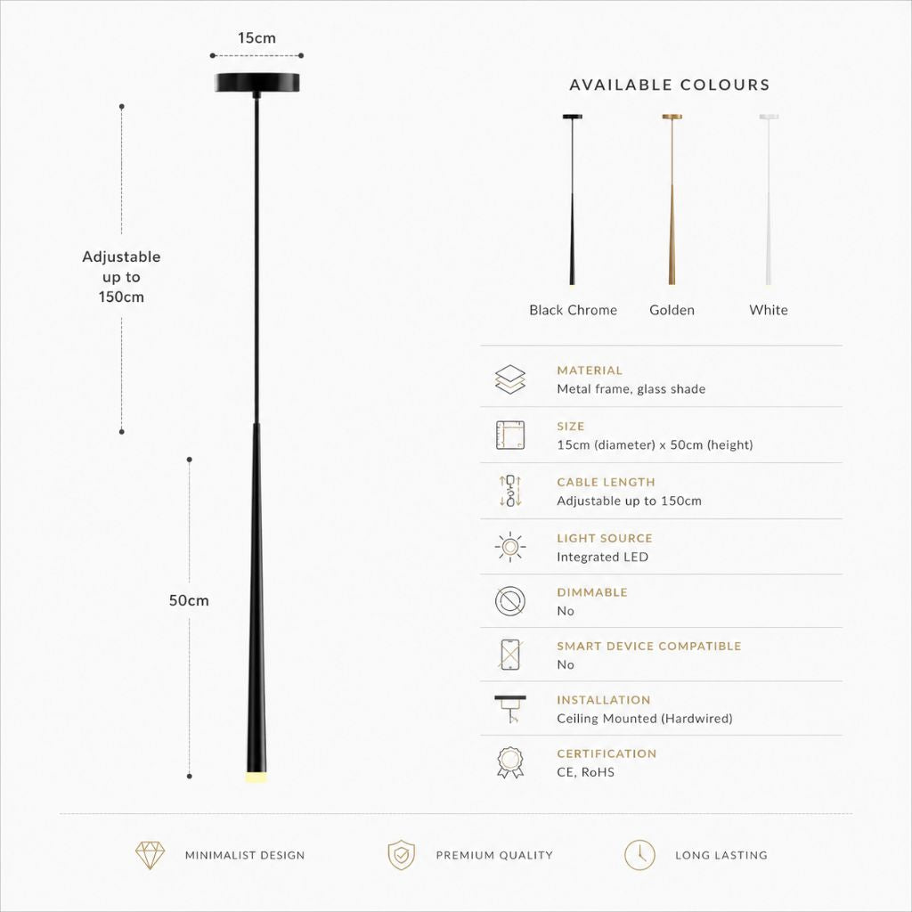 Adjustable Teardrop LED Pendant Light