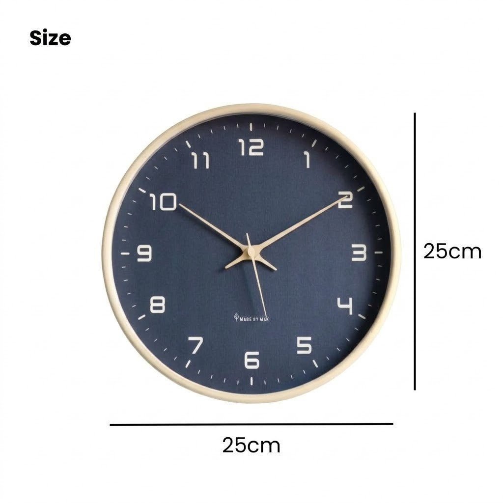 Azure Blue Minimalist Nordic Wood Wall Clock