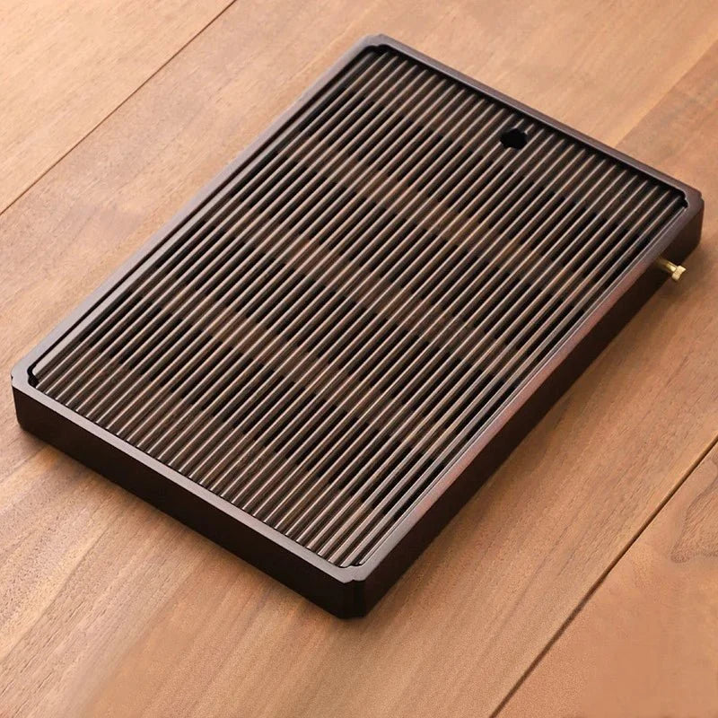 Bamboo Tea Tray Water Drain  - Japanese Style