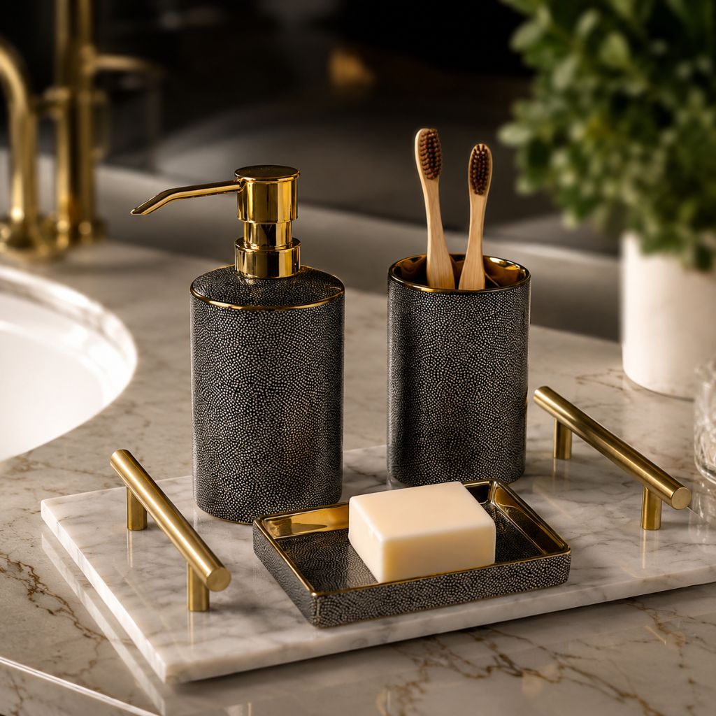 Bathroom Accessories Set – Luxurious Ceramic for Elegant Organisation