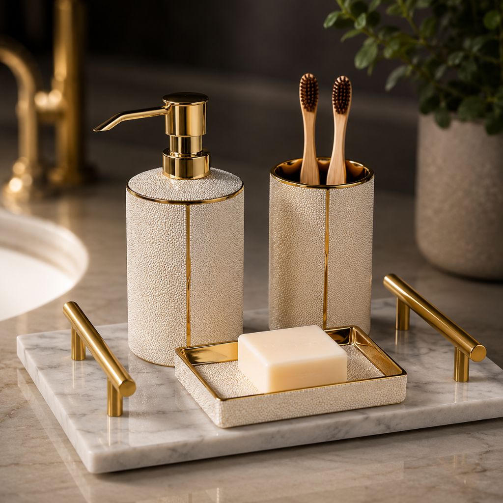 Bathroom Accessories Set – Luxurious Ceramic for Elegant Organisation