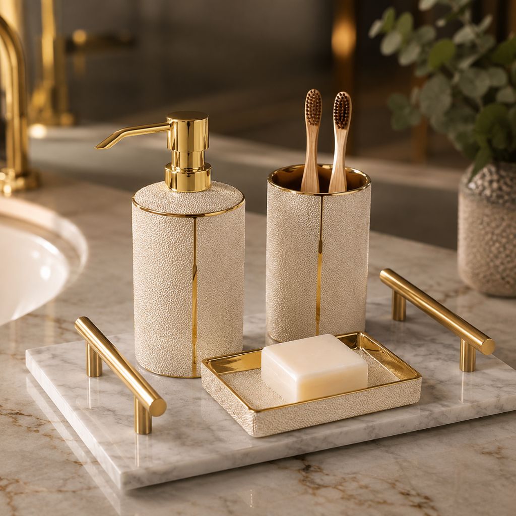 Bathroom Accessories Set – Luxurious Ceramic for Elegant Organisation