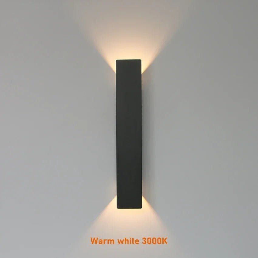 Black Long Outdoor Wall Light