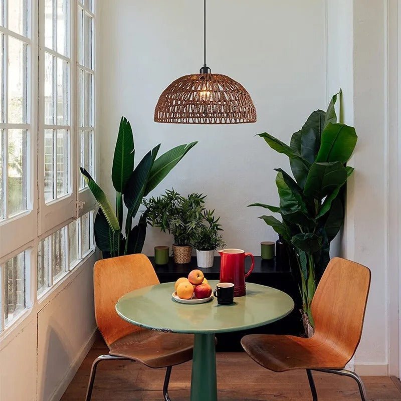 Boho Hand Knitted Japanese Rope Pendant Light