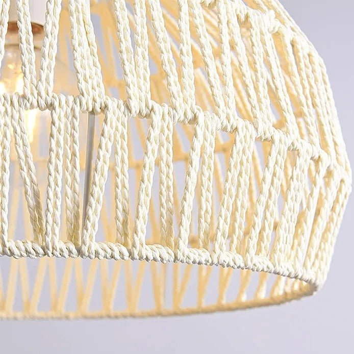 Boho Hand Knitted Japanese Rope Pendant Light