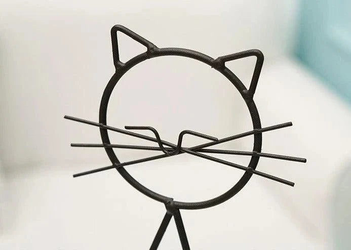 Cat-Shaped Iron Planter Vase