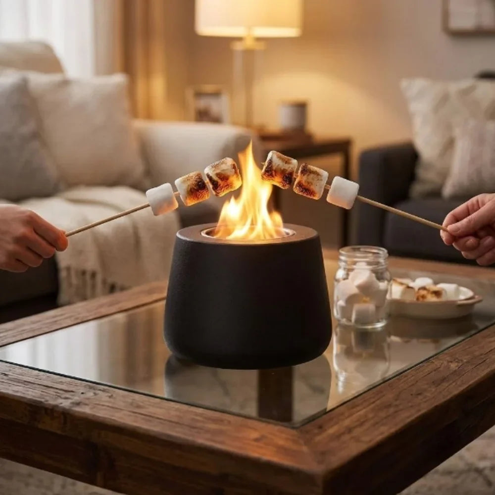 Fire Pit Tabletop Smokeless Cylinder Flame