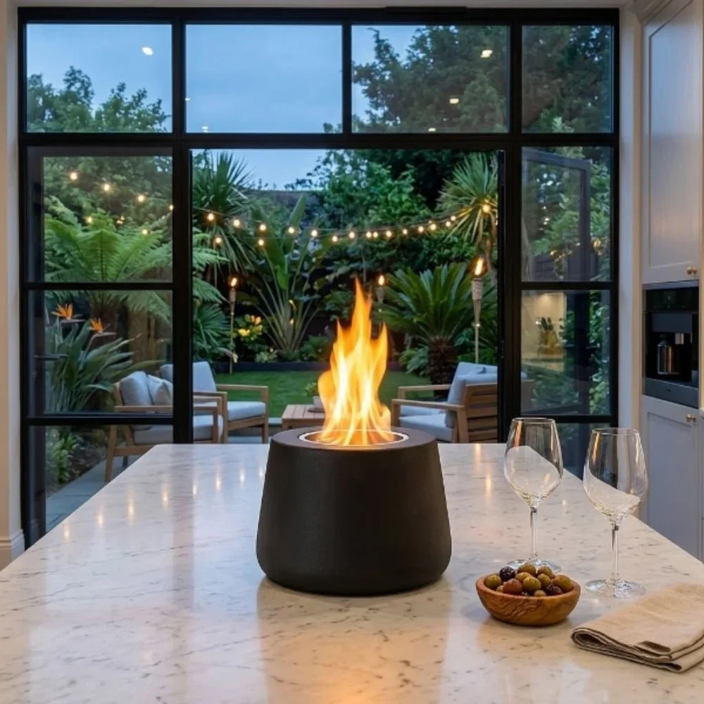 Fire Pit Tabletop Smokeless Cylinder Flame