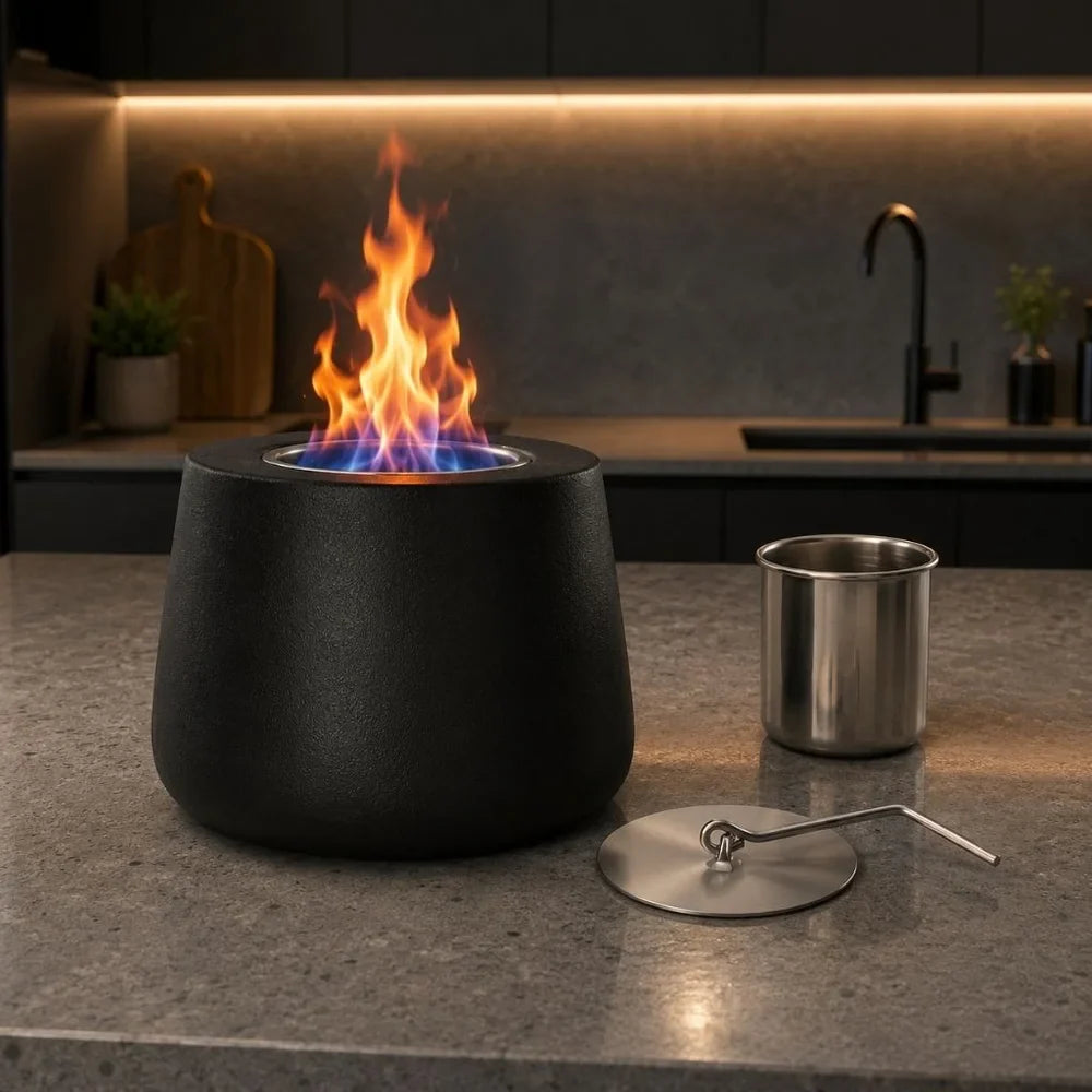 Fire Pit Tabletop Smokeless Cylinder Flame