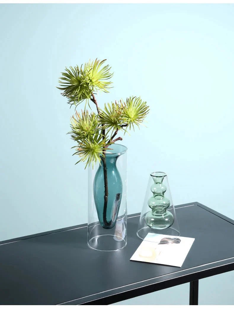 Color Inlay Double Glass Vase
