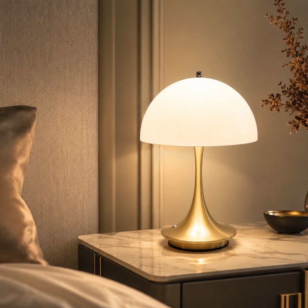 Dome Glow LED Lamp – Cordless Alloy & Acrylic Light